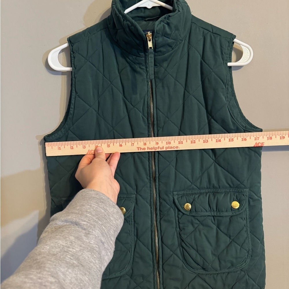 Blue Rain Dark Green Quilted Vest with Gold Zipper - Picture 6 of 7